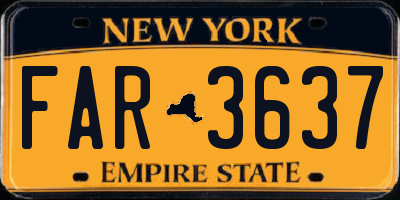 NY license plate FAR3637