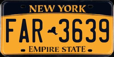 NY license plate FAR3639