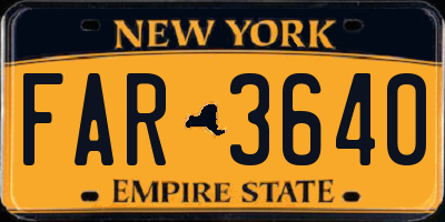 NY license plate FAR3640