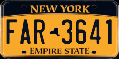 NY license plate FAR3641