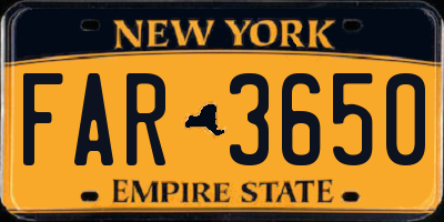 NY license plate FAR3650