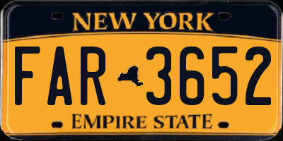 NY license plate FAR3652