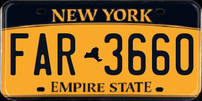NY license plate FAR3660