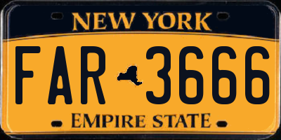 NY license plate FAR3666