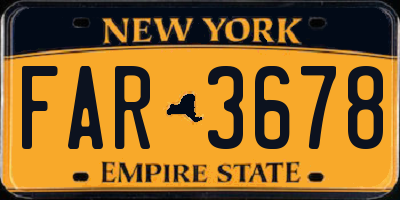 NY license plate FAR3678