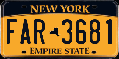 NY license plate FAR3681