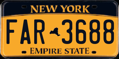 NY license plate FAR3688