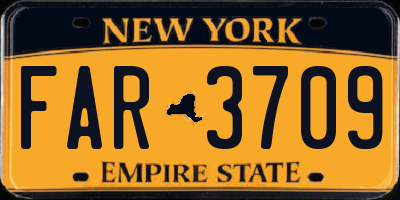 NY license plate FAR3709