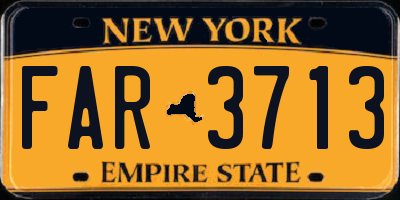 NY license plate FAR3713