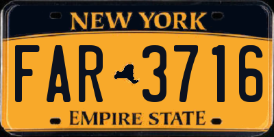 NY license plate FAR3716