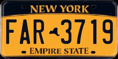 NY license plate FAR3719