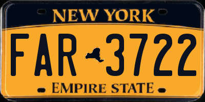 NY license plate FAR3722