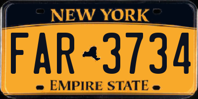 NY license plate FAR3734