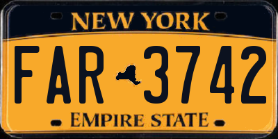NY license plate FAR3742