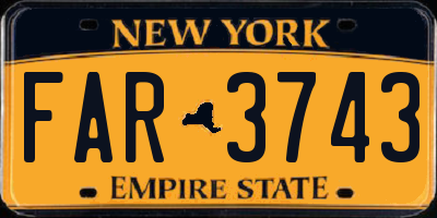 NY license plate FAR3743