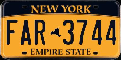 NY license plate FAR3744
