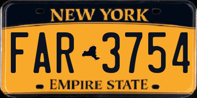 NY license plate FAR3754