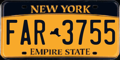 NY license plate FAR3755
