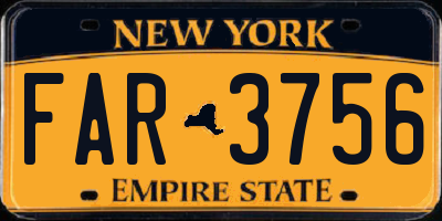 NY license plate FAR3756