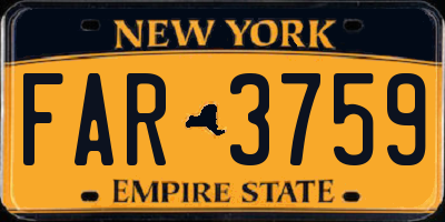 NY license plate FAR3759