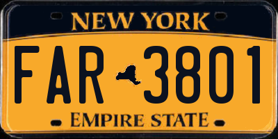 NY license plate FAR3801