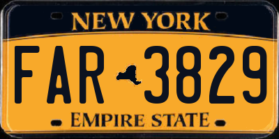NY license plate FAR3829