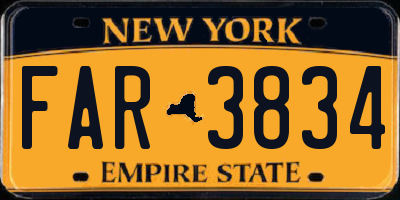 NY license plate FAR3834