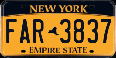 NY license plate FAR3837
