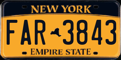 NY license plate FAR3843