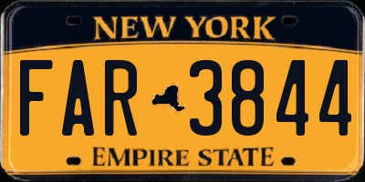 NY license plate FAR3844