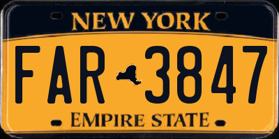 NY license plate FAR3847