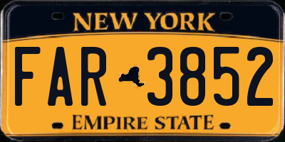 NY license plate FAR3852