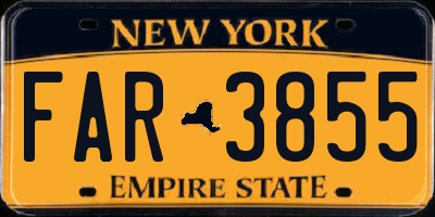 NY license plate FAR3855