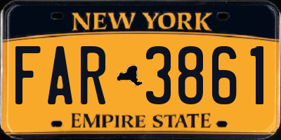 NY license plate FAR3861