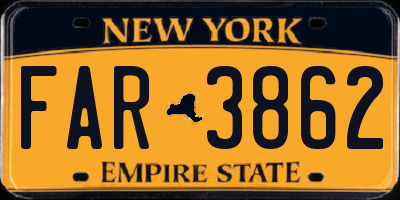 NY license plate FAR3862