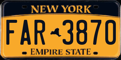 NY license plate FAR3870