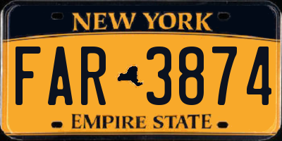 NY license plate FAR3874
