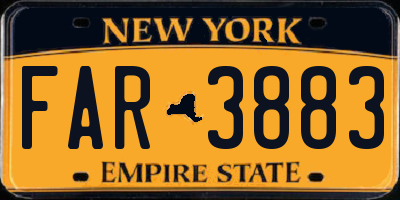 NY license plate FAR3883