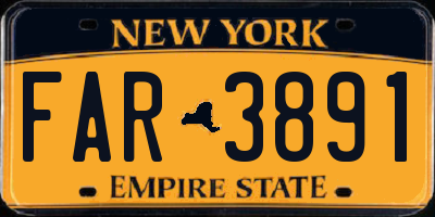 NY license plate FAR3891