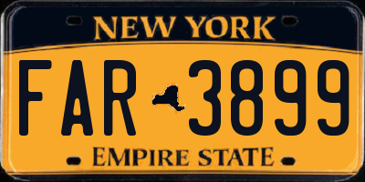 NY license plate FAR3899