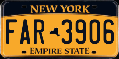 NY license plate FAR3906