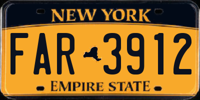 NY license plate FAR3912