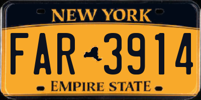 NY license plate FAR3914