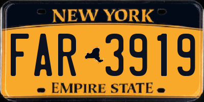 NY license plate FAR3919