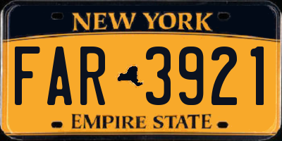 NY license plate FAR3921