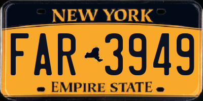 NY license plate FAR3949