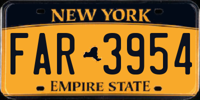 NY license plate FAR3954