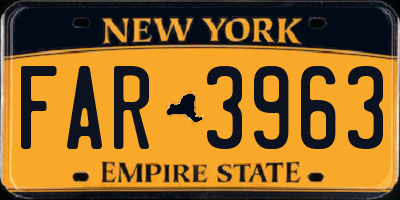 NY license plate FAR3963