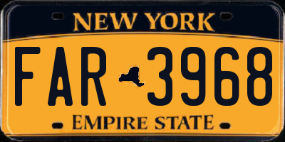 NY license plate FAR3968