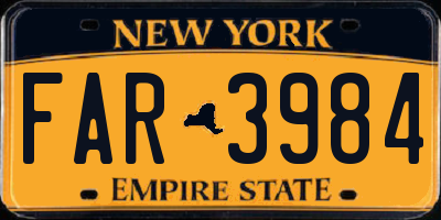 NY license plate FAR3984